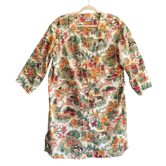 Gianna Rose 100% Cotton Smock Lagenlook Artist Gardening Jacket Multicolor - Picture 1 of 10